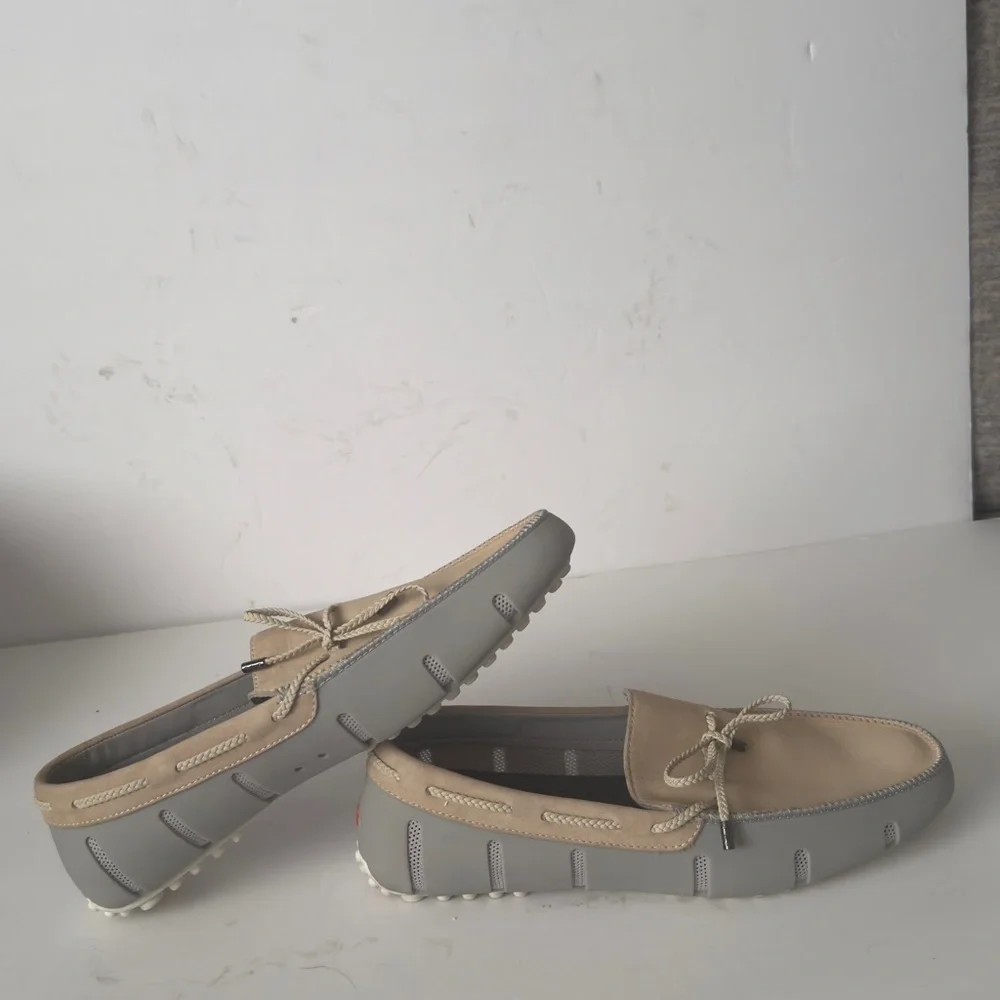 Swims Men's Beige and Light Gray Boat Shoes